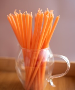 Свеча восковая оранжевая, № 140