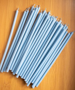 Свеча восковая голубая, № 140