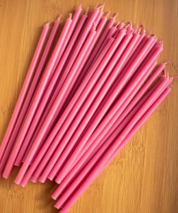 Свеча восковая розовая, № 140