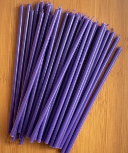 Свеча восковая фиолетовая, № 140