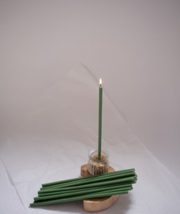 Свеча восковая зеленая, № 20