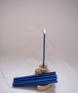 Свеча восковая синяя, № 20