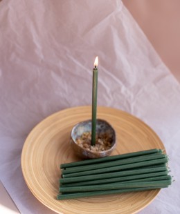 Свеча восковая зеленая, № 25