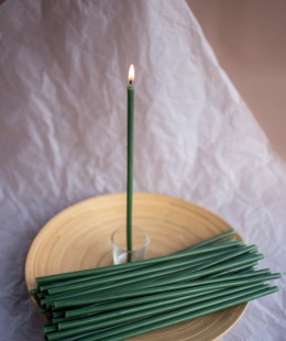 Свеча восковая зеленая, № 40