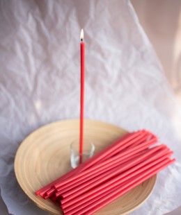 Свеча восковая красная, № 40