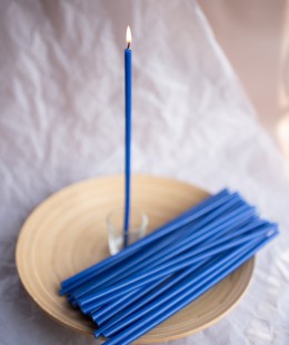 Свеча восковая синяя, № 40