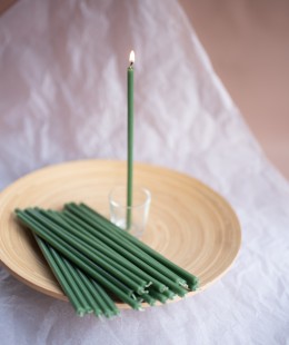 Свеча восковая зеленая, № 60