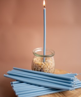 Свеча восковая голубая, № 80