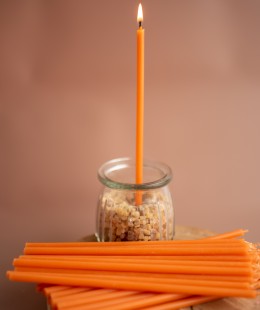 Свеча восковая оранжевая, № 80