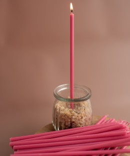 Свеча восковая розовая, № 80