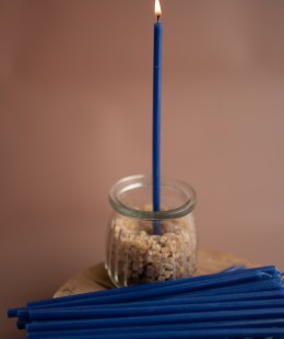 Свеча восковая синяя, № 80